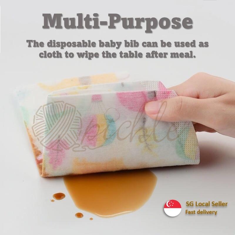 Product Introduction of Disposable Bib 10pcs/20 pcs pack Baby Toddler Waterproof baby saliva bib Infant bib with Food Catcher Pocket 11