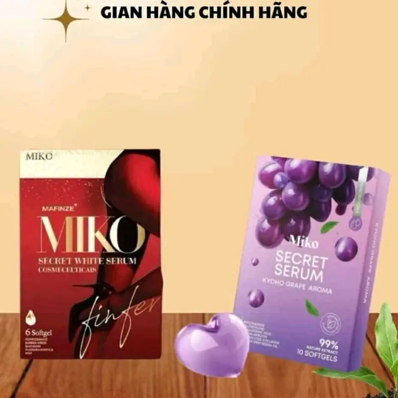 (combo 2 hộp) đỏ+ tím serum miko mafinze dưỡng ẩm - cấp nước - làm sạch sâu _ giảm khô - dưỡng hồng làm thơm cobe 0