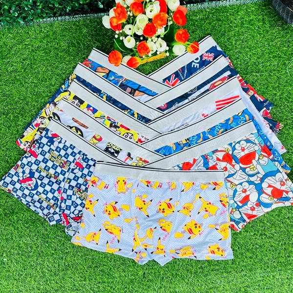 Combo 3-4-5-6-8-10 quần sịp đùi nam hoạt hình DO.RE.MON MIX NHIỀU MẪU KHÁC NHAU Quần Boxer Nam thun lạnh Quần Lót Nam bền đẹp Menswear quần lót bé trai quần sịp bé trai Tre