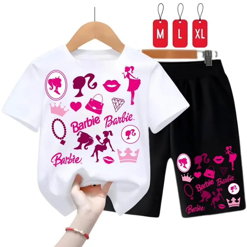 Setelan Kaos Anak  Barbie Barbie 6W Baju Fashion 0