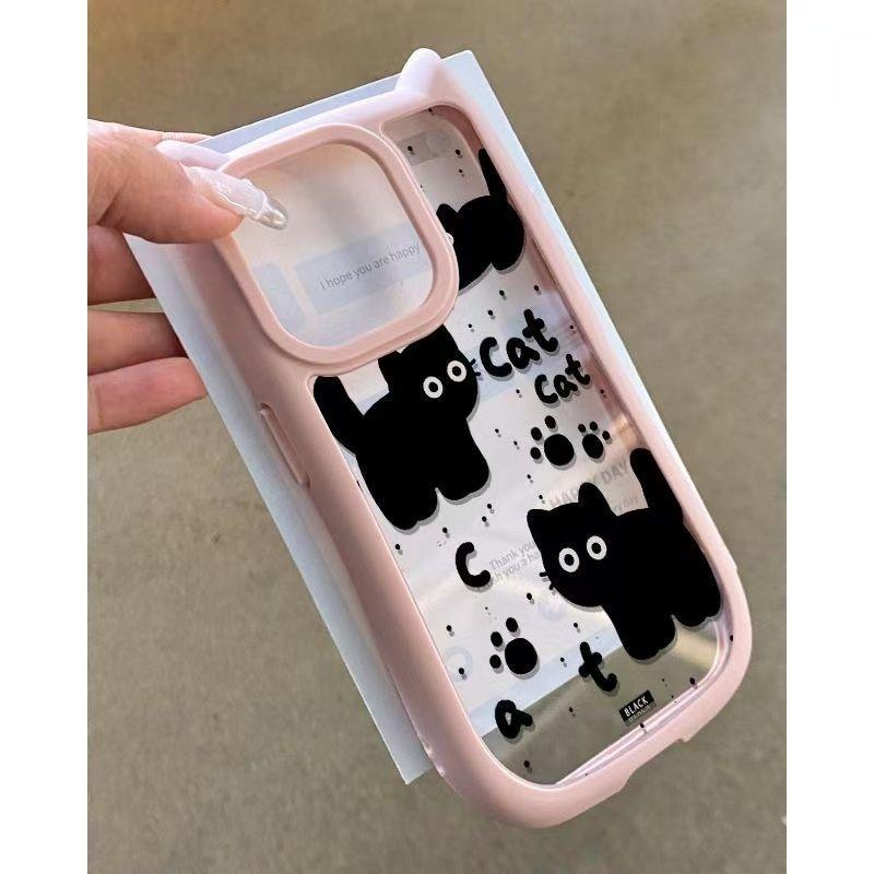 Product Introduction of Cute Black Cat Earphone Wireless Cover for iPhone 11 12 13 14 Pro Max 15 Plus XS X XR Soft Bumper cases Cover decoden  cream Protection Cellphone Phonecase Protective Smartphone iphone 16 plus 1