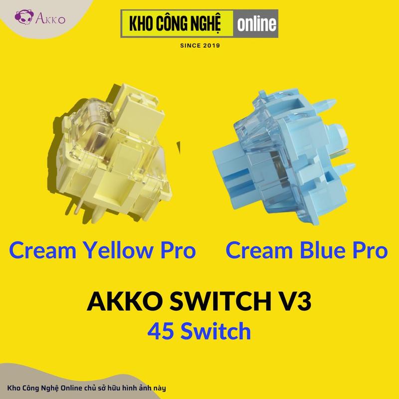  Công Tắc Bàn Phím Cơ Akko Switch AKKO v3 Cream Blue Pro | Cream Yellow Pro -  45 switch   hộp  