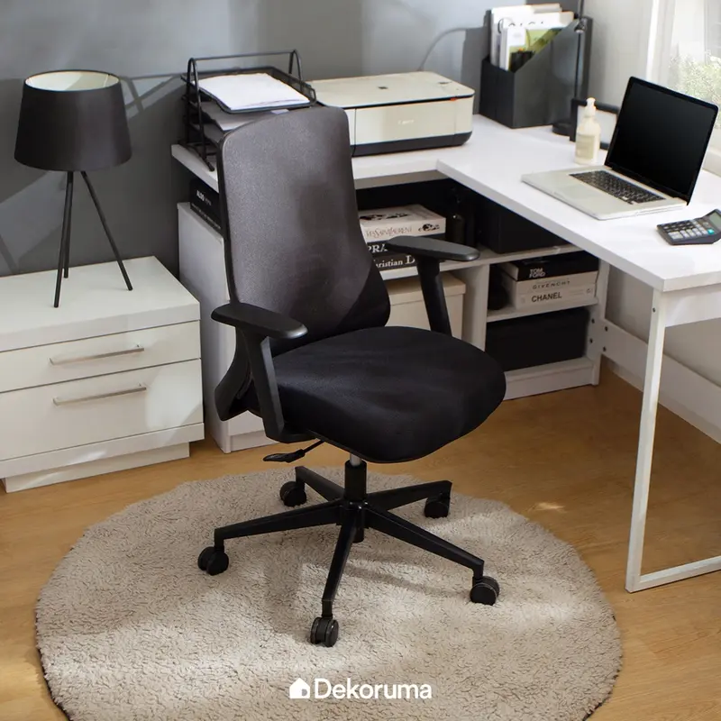 Dekoruma Officescale Kursi Kerja Hadid Mid Back Black Grey 1