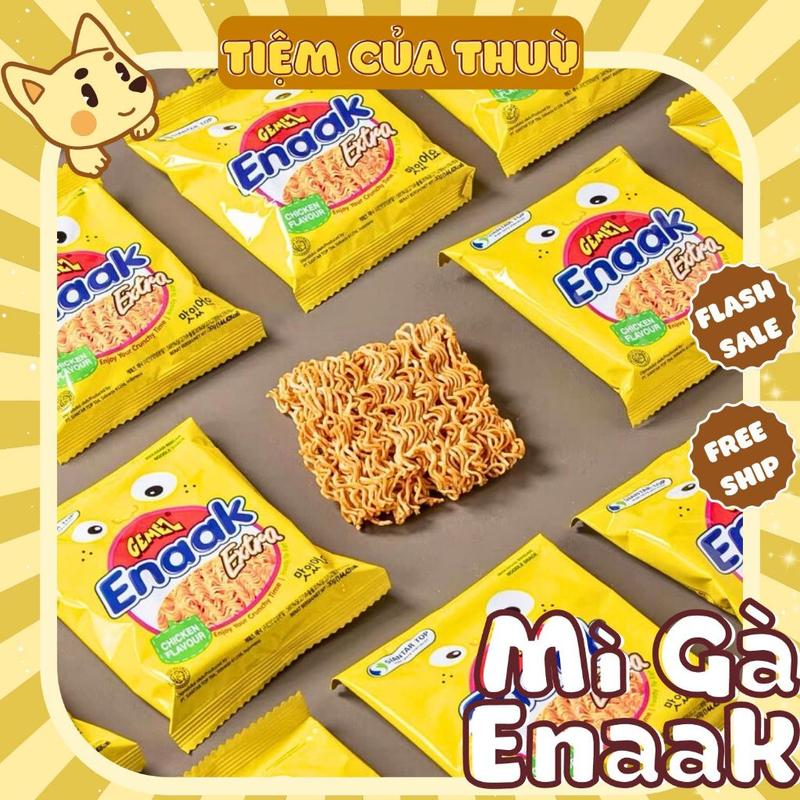 Hộp 24 Gói Mì Trẻ Em Enaak, Thùng Mì Tôm Trẻ Em Enaak 30g, Mì Snack Indonesia Trẻ Em Hộp 720g
