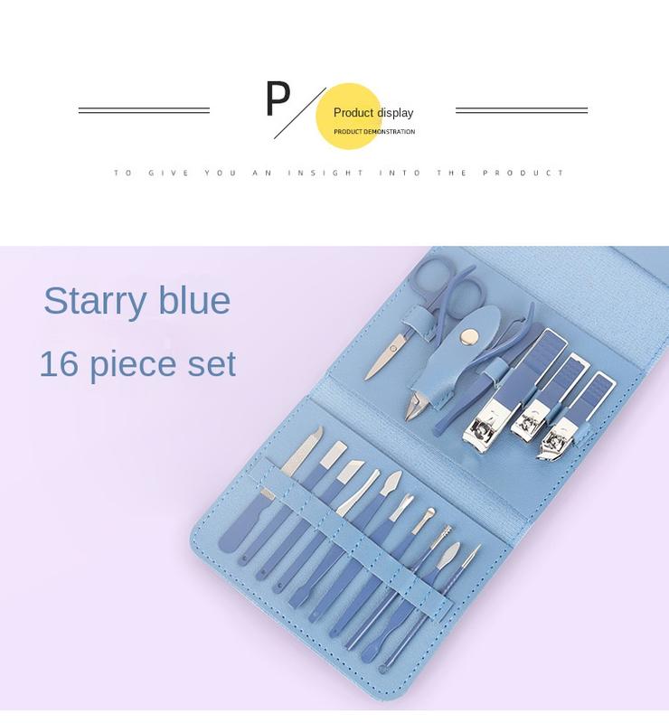 Product Introduction of Bộ Dụng Cụ Cắt Móng Tay, 16 Món, Dụng Cụ Định Hình Lông Mày Dụng Cụ Làm Móng, Bộ Đồ Làm Đẹp, Bộ Kéo Cắt Móng Tay, Thích Hợp Cho Cửa Hàng Nail, [Hàng Rào] 6