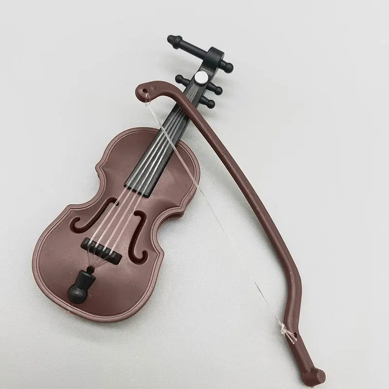 Miniature Violin with Bow, Mini Musical Instrument for Decoration and Collectors, Music Accessories for Home Decor 2