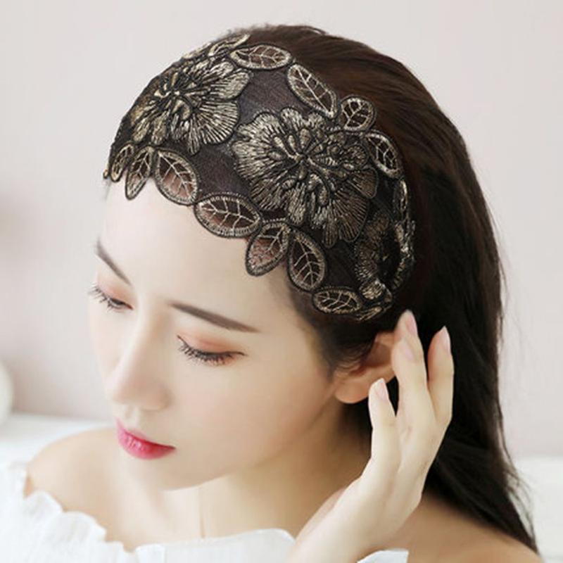Product Introduction of Toothed Embroidery Flower Vintage Lace Hair Bands Floral Printed Head Hoop 12
