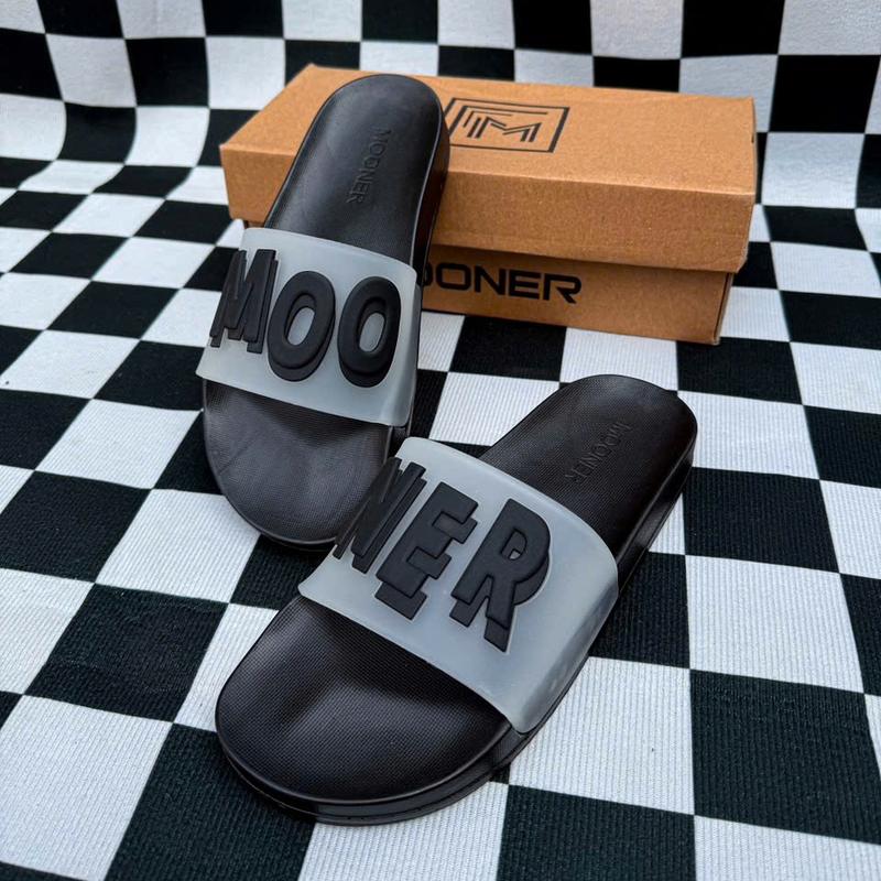  Dép thiết kế quai trong chữ nổi Mooner   M 40   dành cho nam nữ quai PVC đế Pu nguyên khối chống trơn trượt 