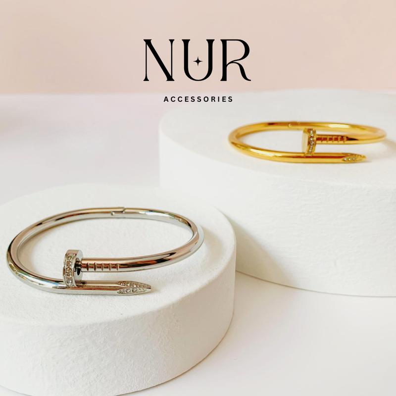 Vòng Tay Titan Nura Mẫu Đinh Cho Nam Và Nữ Không Đen Gỉ Phụ Kiện Trang Sức Unisex Nur Accessories Voi Cao Su