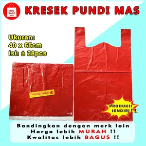 KRESEK JUMBO MERAH UKURAN 40 TAS PLASTIK EKONOMIS