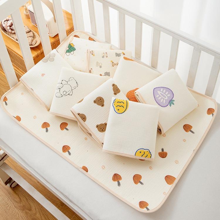 Miếng lót chống thấm Xô Muslin cao cấp size 50*70cm cho bé sơ sinh mềm mại thoáng mát tiện lợi 0