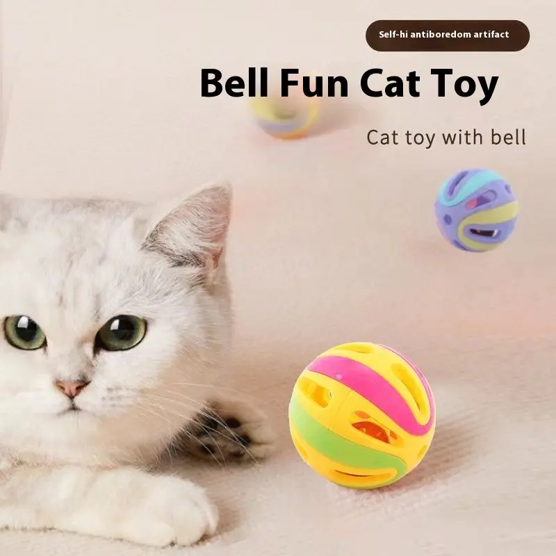 Cat Toy Self-Entertainment Sound Bell Ball Durable Teaser Wand
