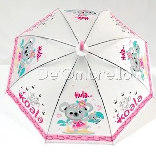 (007D)PVC Payung Anak Motif Cute Animals Dasar Doff 4