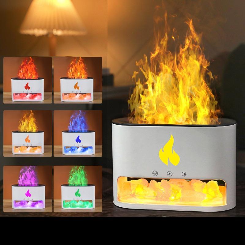 Imitation Flame Aromatherapy Humidifier, Perfume Essential Oil Diffuser, Creative Decorative Volcano Humidifier with Night Light, Air Moisturizer for Home Office, Mother's Day Gift for Mom 2