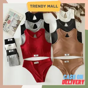 280 Bra Set BH+CD Wanita 1 Set Bra Olahraga Pakaian Dalam Wanita Bra Sport yoga gym lari Wanita Terbaru