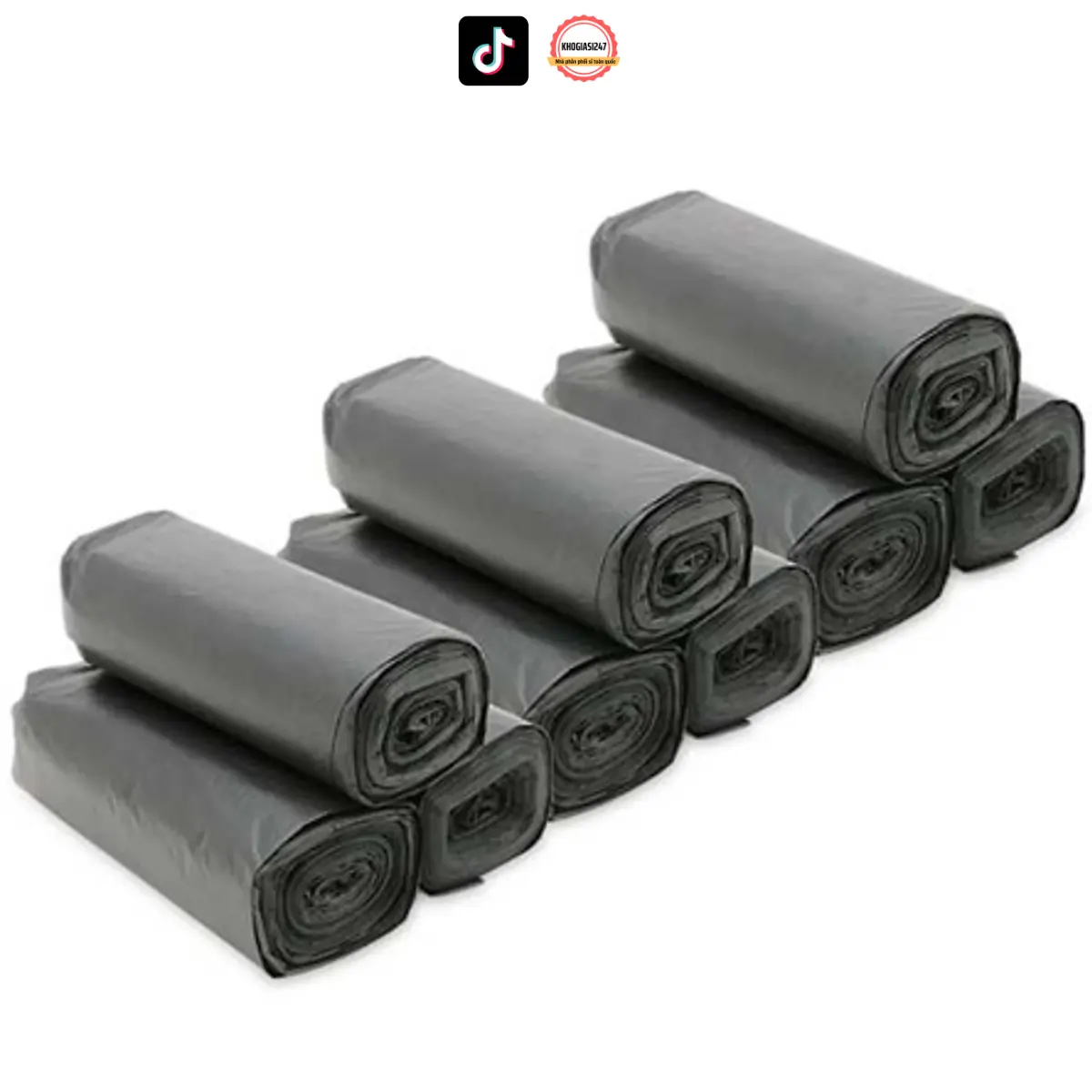 Set 3 Cuộn Túi Đựng Rác Đen Tự Hủy Sinh Học Bảo Vệ Môi Trường Đủ size Kitchen nylon dẽo dai bình thường túi rác túi  nilon  đựng  rác