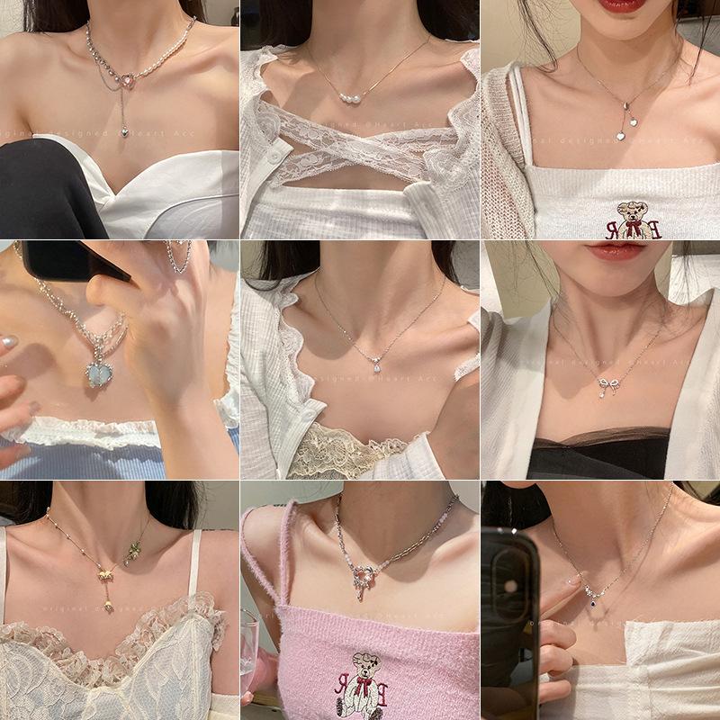 Product Introduction of Lucent_2025 Necklace for Women Korean and Japanese Style 2025 New Trendy Clavicle Chain Sweet Cool Style Heart Sweater Chain Metal Texture High-end Feel for Women 0