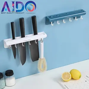 AIDO COD Rak Penyimpanan Pisau Dapur ABS Tahan Lama Gantung Tanpa Bor Multifungsi Kitchenware Knife Organizer