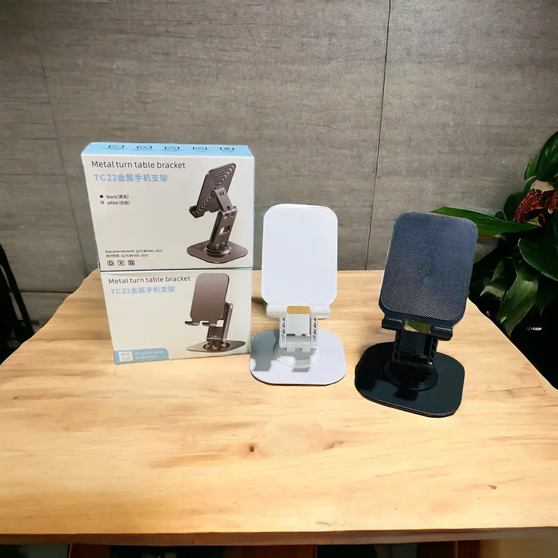 Giá đỡ điện thoại, ipad đế kim loại xoay 360 độ gấp gọn tiện dụng, phụ kiện giá kê cho phone, ipad 4
