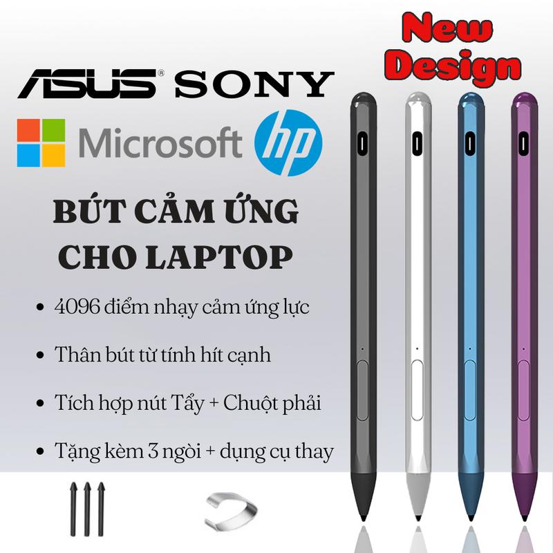 Bút Stylus dành cho Surface và Laptop có màn hình cảm ứng - Hỗ trợ cảm ứng lực 4096 điểm, chống chạm nhầm trên màn hình, có nút tẩy, xóa, phải chuột trên thân bút - Bảo hành 6 tháng Phụ Kiện Bút cảm ứng