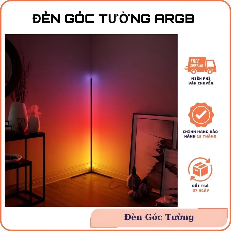 Đèn led đứng góc tường ARGB có remote, app, mic cảm âm ngoài, nháy theo nhạc, dễ lắp ghép, decor