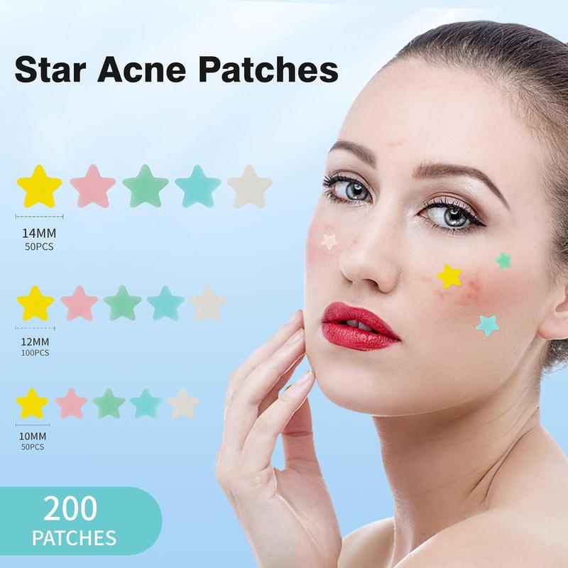 Acne Patch, 200pcs/set Star Shaped Acne Absorbing Cover Patch, Hydrocolloid Acne Patches for Face Zit Patch Acne Dots 5