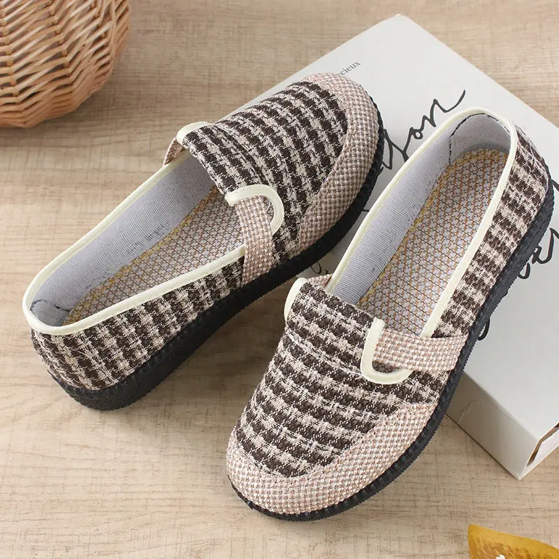 Giày Chống Trượt Cho Nữ, Phong Cách Cho Mẹ, Kiểu Lười Phẳng, Thoáng Khí, Giày Vải Bắc Kinh, Đế Mềm, Thường Ngày Cho Phụ Nữ Trung Người Già Và Cao Tuổi, Hàng Mới Về, Năm 2024
