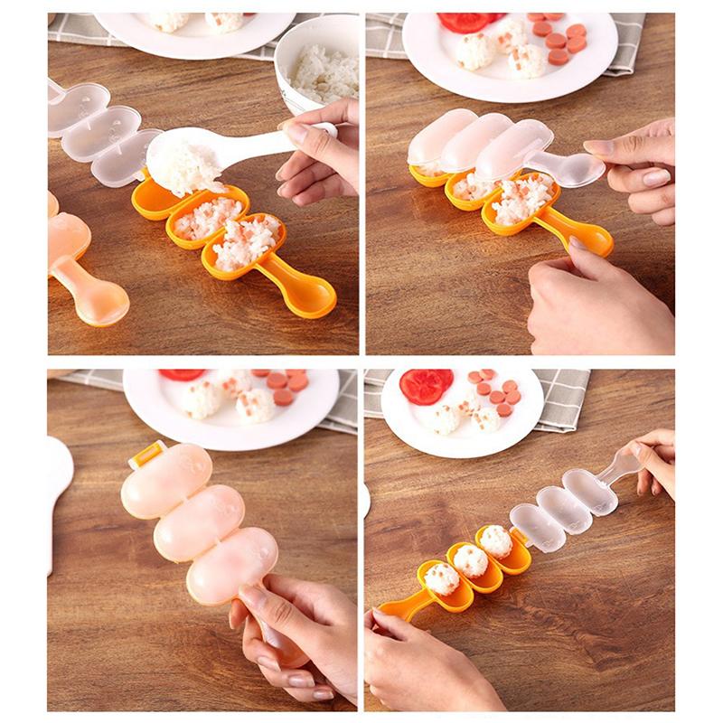 Product Introduction of 1Pcs DIY Cute Mini Rice and Vegetable Roll Mold Meat Ball Maker Sushi Onigiri Tool Kitchen Gadgets Food Grade PP Material 13