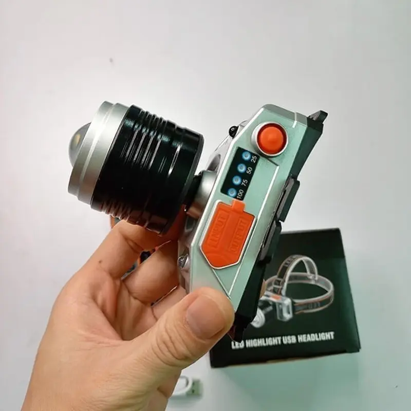 ĐÈN PIN ĐỘI ĐẦU CẢM BIẾN VẪY TAY T18 - SIÊU SÁNG CHIỀU XA 300m - SIÊU SÁNG -   tùẏ CHỈNH XA GẦN------ 8