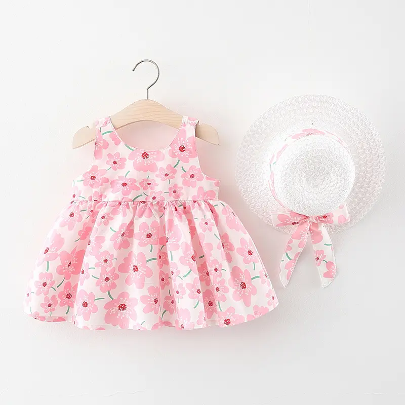 New Style Sweet Fashion Floral Princess Dress for Baby Girls with Hood and Bowknot Korean Style Puffy Dress