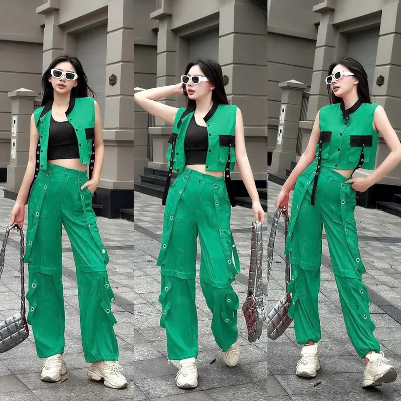 Bộ tập thể thao dân vũ,zumba,shuffledance,erobic sét 2 món chất kaki quần ống xuông Sport Chạy Bộ Thể Dục ống xuông [TS) 6