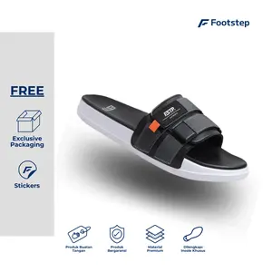 Sendal Cowok Footstep Stereo Eksklusif Casual Sandal Pria Karet