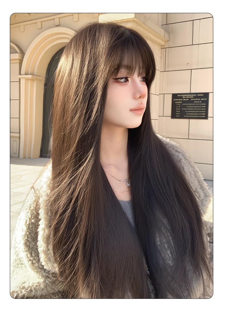 Product Introduction of [Chuan Shang Fu Jiang] Wig for Women Daily Natural Bangs Long Straight Hair Sweet Cute Age-Reducing Wig Cap 9
