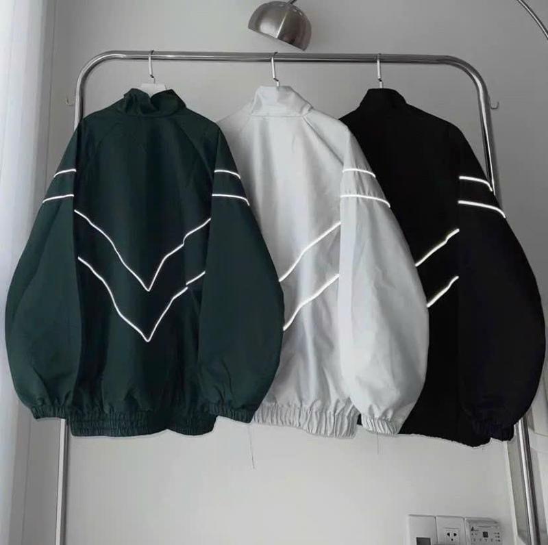 Product Introduction of Áo Khoác Dù 2 Lớp Sọc Dạ Quang Thêu WZS Tay Dài Nam Nữ Chống Nắng Thu Đông - Áo Khoác Gió Bomber Zip Jacket Top Đen Menswear 13