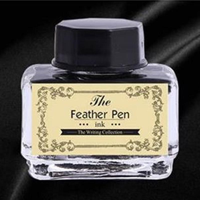 Pulpen Bulu Pena Fountain Kaligrafi Stainless Vintage Retro dengan Kotak Hadiah Ulang Tahun 7