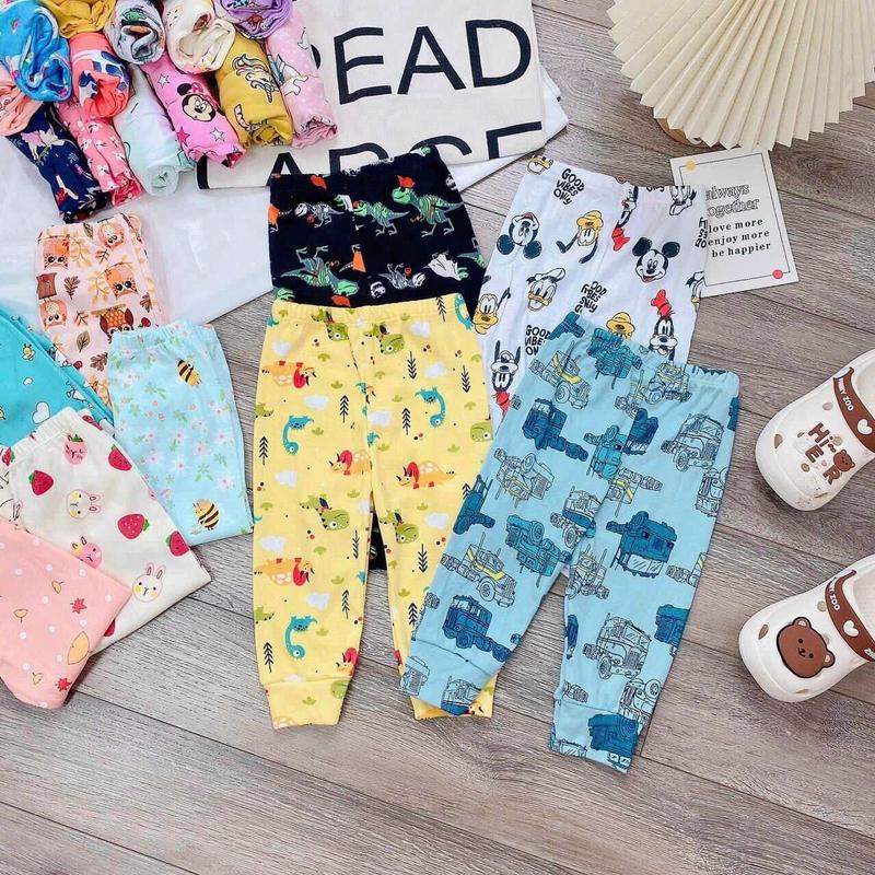Sét 5 quần dài cho bé Size từ 6-20kg ( chất liệu vải cotton xuất dư ạ) 2