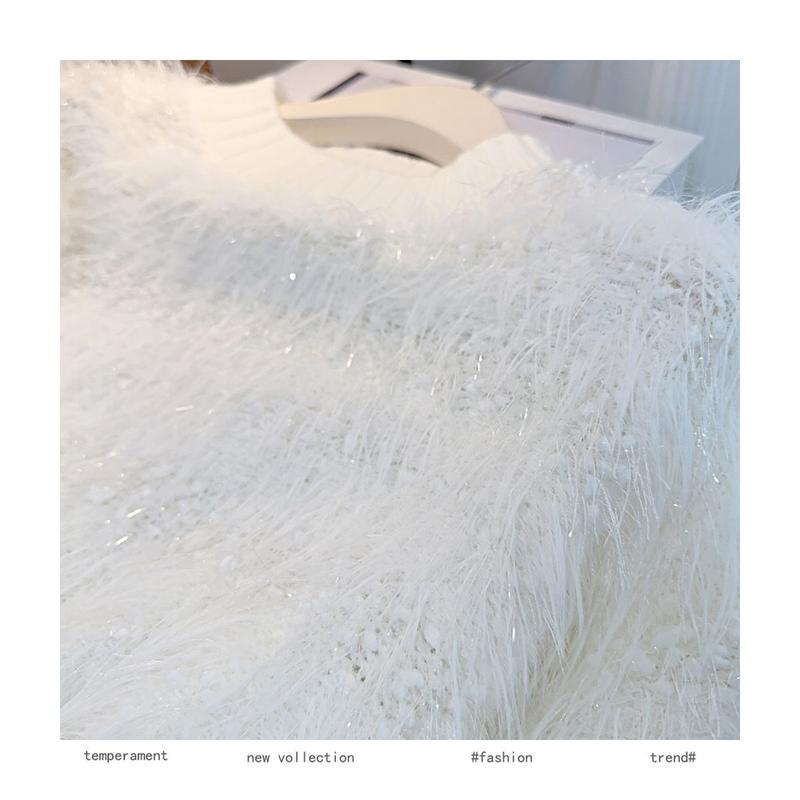 Product Introduction of Áo Chui Đầu Lông Chồn, Nhẹ Nhàng, Dành Cho Phụ Nữ, Hàng Mới Về 2024, Dày Dặn, Sợi Pha Lê Cao Cấp Áo Len Dệt Kim Nhung dẻo Mềm 13