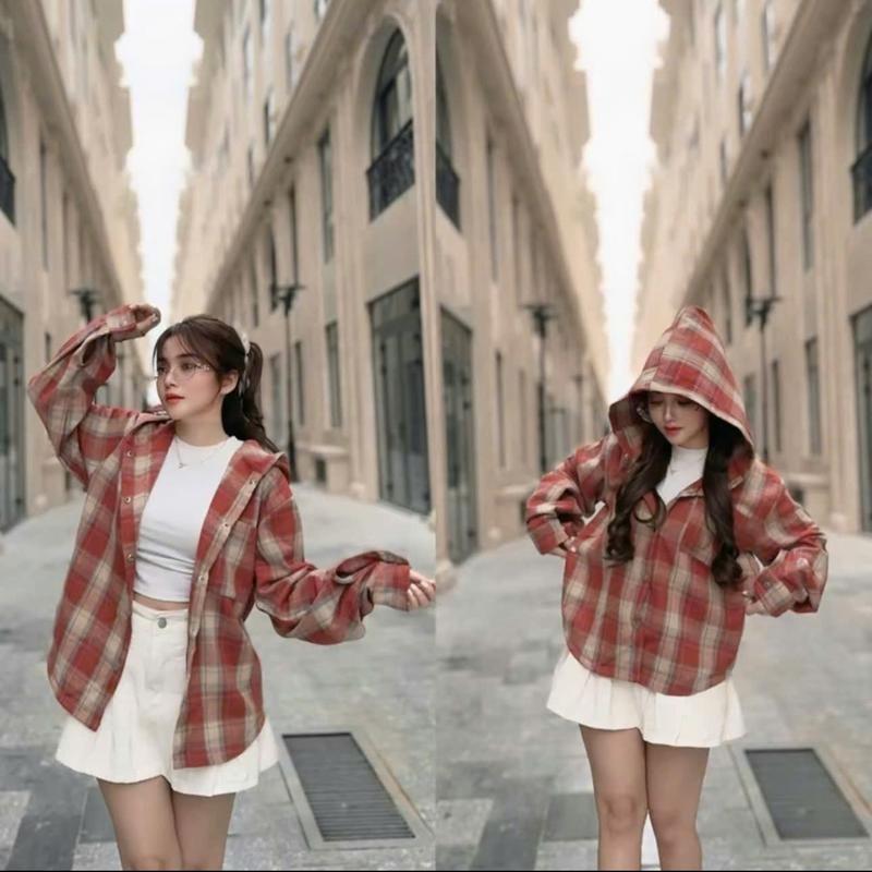 Áo Khoác Chống Nắng Sơ Mi Kẻ Sọc Caro Thời Trang Dành Cho Nữ  và Nam 8