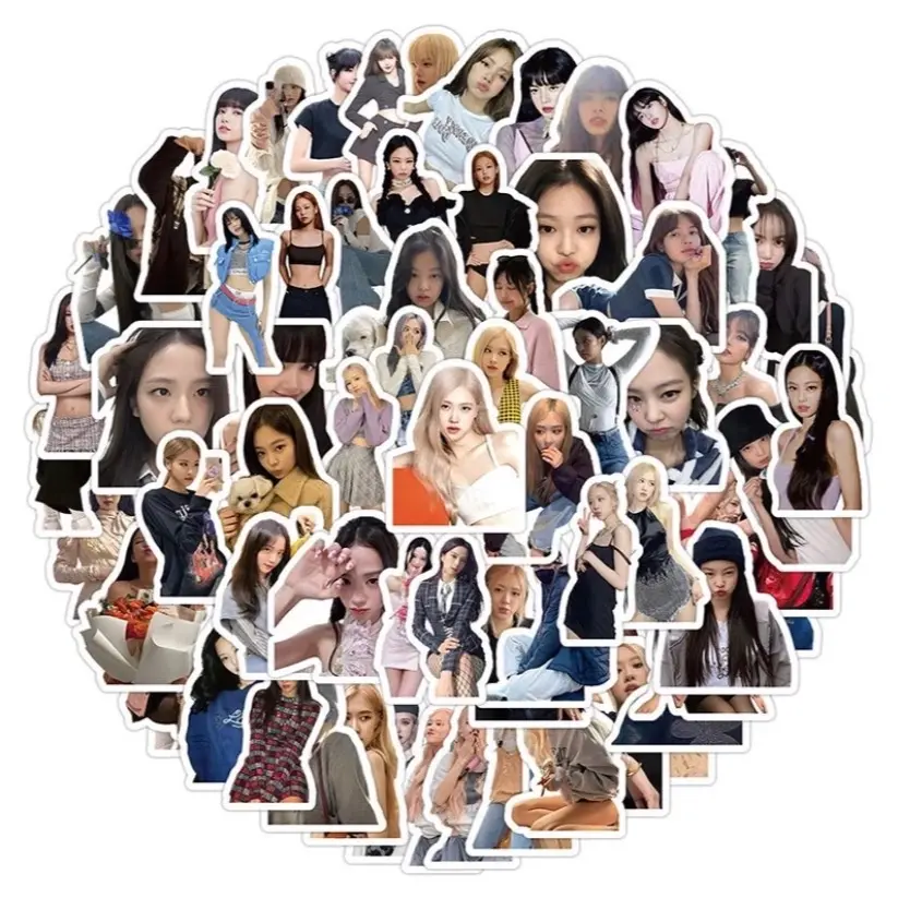Set 50 sticker black pink dễ thương