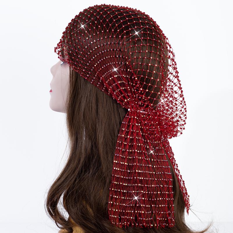 Product Introduction of Fishnet Head Wrap - Edgy Hair Net for Festivals/Parties, Stretchy & Breathable (Boho Rave Style) 2