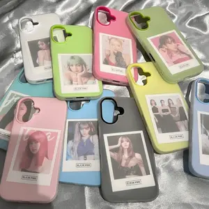 Ins 2 in 1 Jelly untuk iPhone 11 15 16 17 14 13 12 7 8 plus, Bisa Dimasukkan Kartu, Casing Silikon
