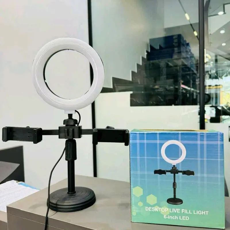 Đèn Livestream 2in1 2 đầu kẹp, có 3 chế độ màu thuận tiện dùng quay tiktok, livestream , video Phụ Kiện 4