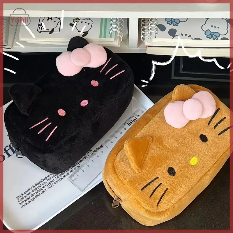 Hộp Đựng Bút Chì Nhồi Bông Hello Kitty Mèo, Thiết Kế Dễ Thương Sanrio, Cinnamoroll, Túi Đựng Mỹ Phẩm Trang Điểm, Dành Cho Bé Gái, Hộp Sắp Xếp, Văn Phòng Phẩm, Túi Đựng Đồ Du Lịch 4