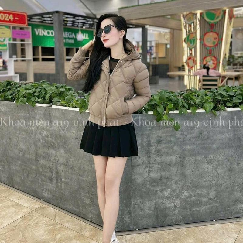Áo khoác phao nữ siêu nhẹ trần trám lót lông Top Women Jacket Nhung 2