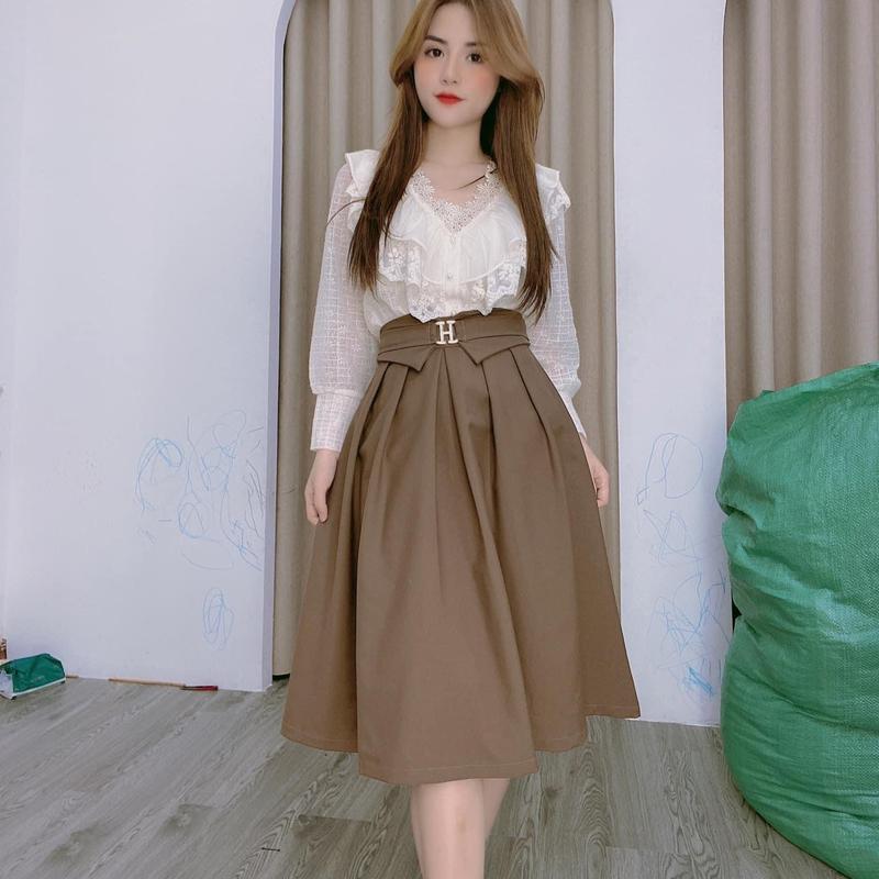 Cv2 Chân váy công sở dáng dài