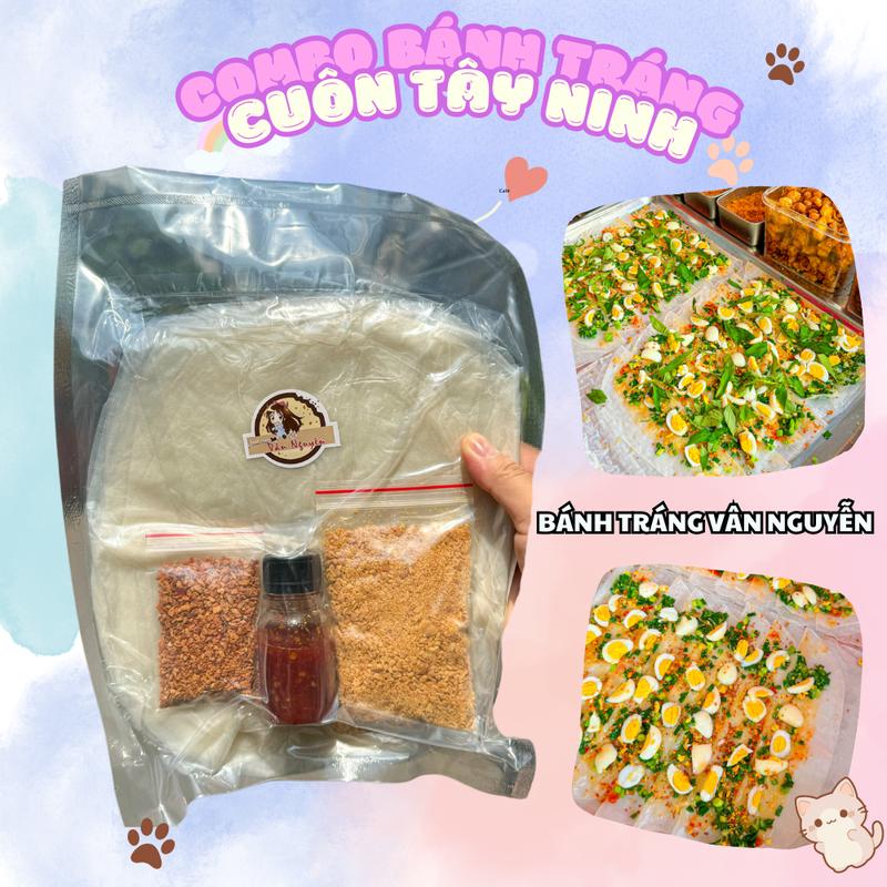 COMBO BÁNH TRÁNG CUỐN TÂY NINH TỰ CUỐN BÁNH TRÁNG VÂN NGUYỄN. Bánh tráng phơi sương muối tây ninh đậu phộng ớt rim. Đồ ăn vặt snack sốt