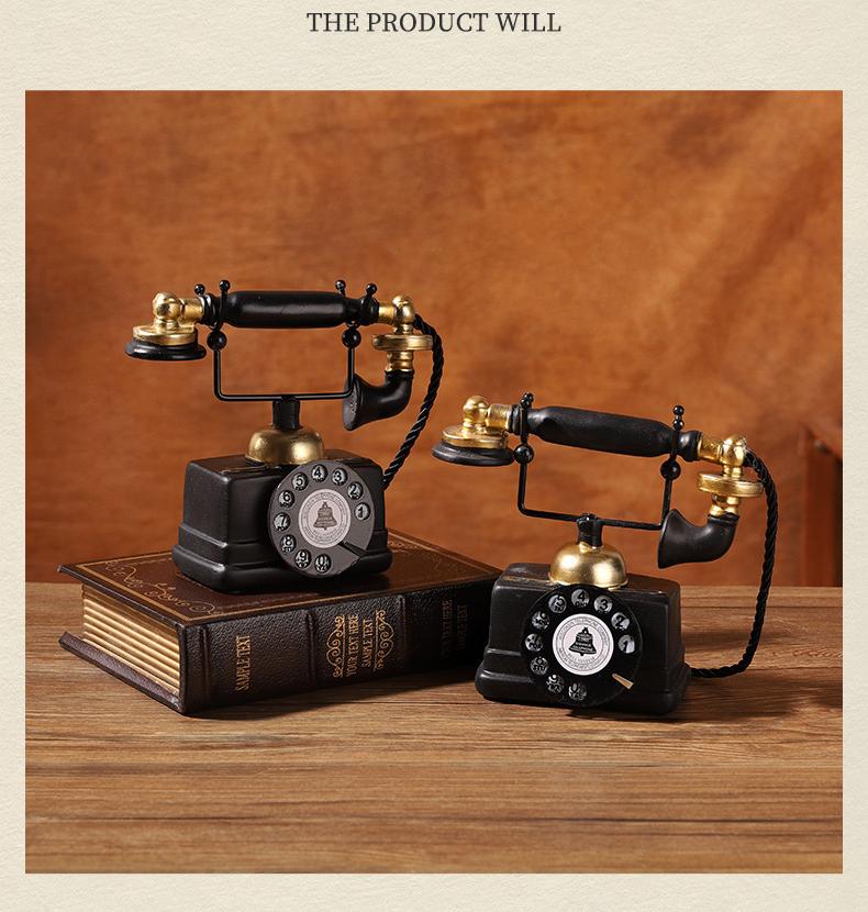 Product Introduction of American Retro Telephone Decoration Home Living Room and Wine Cabinet Decorations Bar Shooting Props Nostalgic Telephone Model Ornaments 7