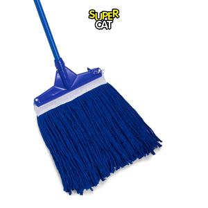 [2577] SUPERCAT ม็อบหัวคลิปล็อค (สีน้ำเงิน)  300g 10 นิ้ว  ด้ามเหล็กกันสนิม 3 ท่อน ผ้า Cotton ซับน้ำดี