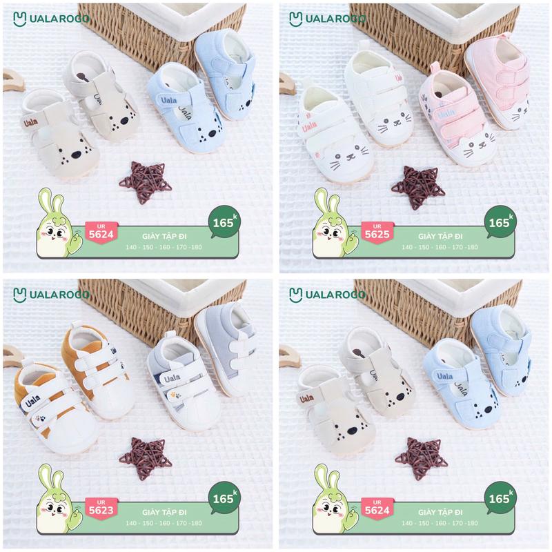 [CHÍNH HÃNG] Giày tập đi quai dính họa tiết trẻ em UR5623/UR5624/UR5625 Uala Rogo