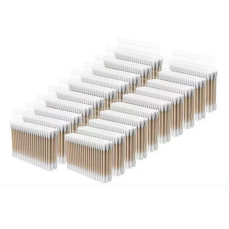 Gói 100 TăBông  Ngoáy Tai Hai Đầu Cán Gỗ Tự Nhiên,  An Toàn Sức Khỏe, Thân Thiệnôi Trường. 5